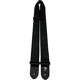 Perri's 2" Nylon Webbing Guitar Strap with Leather Ends Satin Black Diamond