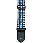 Perri's 2" Hootenanny Guitar Strap with Leather Ends Retro Blue and White thumbnail