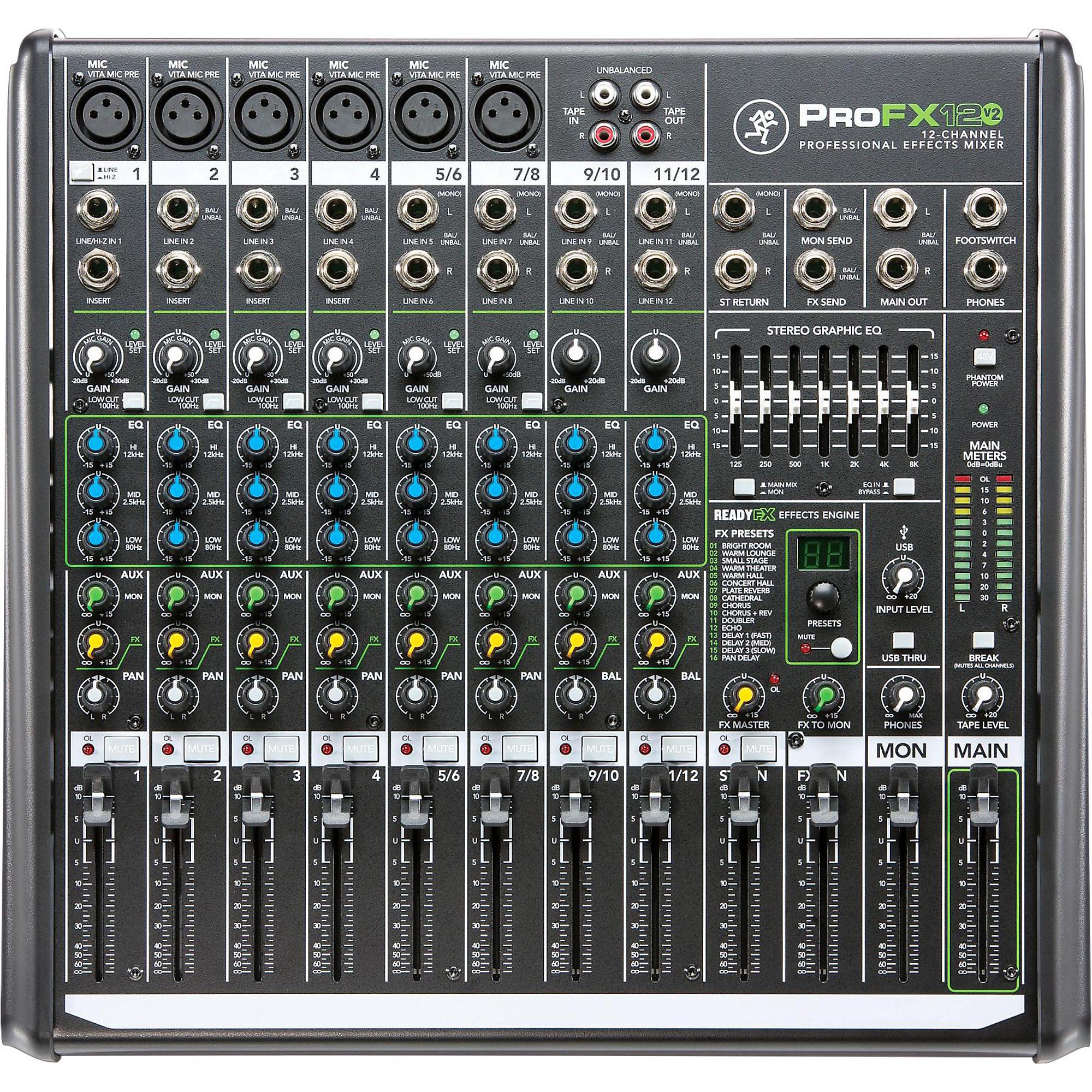 MACKIE ProFX12 12チャンネルミキサー Mackie ProFX12v2 12-Channel Professional FX Mixer with USB