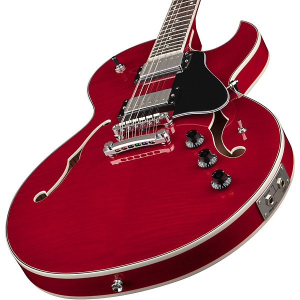 Open Box Dean Colt Flame Top Semi-Hollowbody with Piezo 12