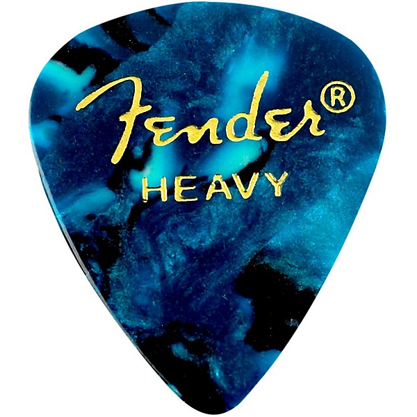 Fender 351 Premium Heavy Guitar Picks - 144 Count Ocean Turquoise Moto