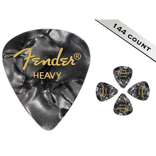 Fender 351 Premium Heavy Guitar Picks - 144 Count Black Moto