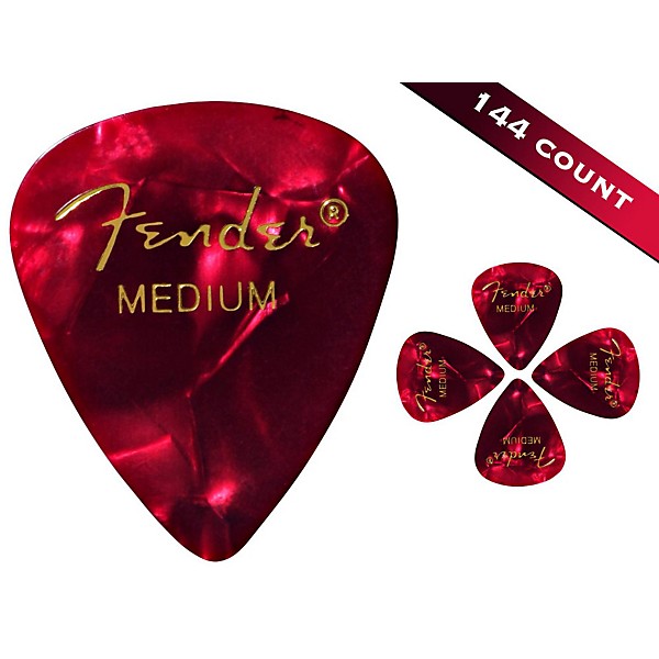 Fender 351 Premium Medium Guitar Picks - 144 Count Red Moto