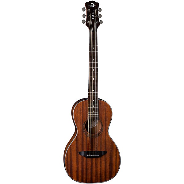 Open Box Luna Gypsy Parlor Mahogany Acoustic Guitar Level 2 Natural 190839818362
