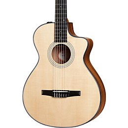 Taylor 300 Series 312ce-N Grand Concert Nylon String Acoustic-Electric Guitar Natural