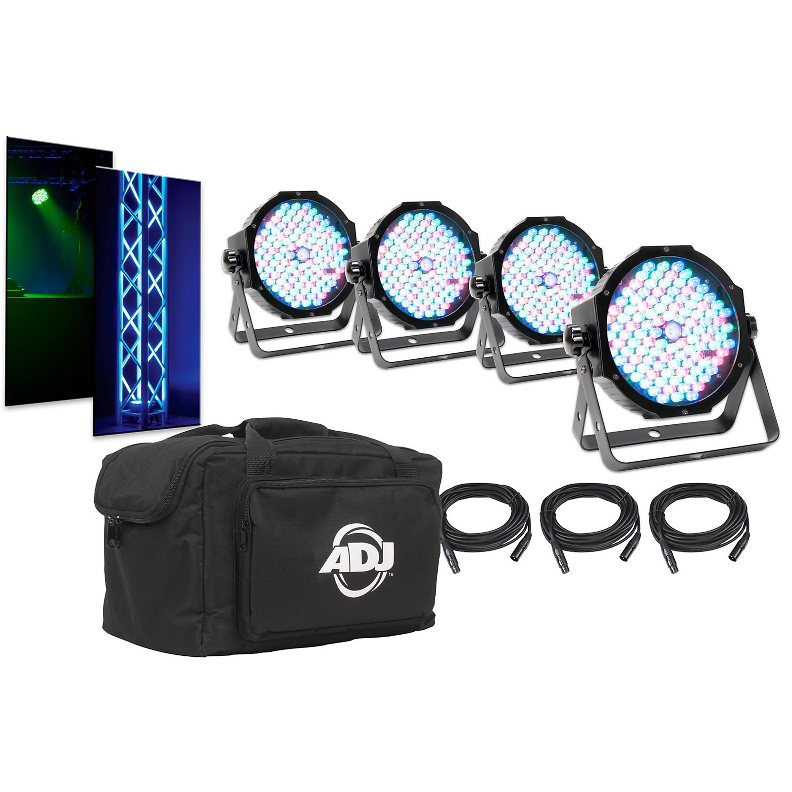 American DJ Mega Par Profile Plus LED PARs 4-Pack With Cables and Carry Bag  Guitar Center