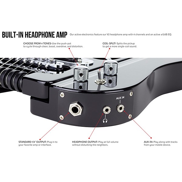 Open Box Traveler Guitar Speedster Hot-Rod V2 Electric Travel Guitar Level 2 Black 190839499110