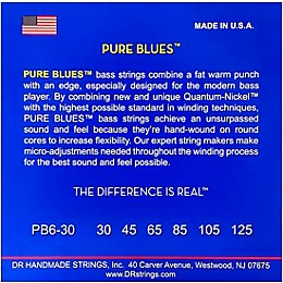 DR Strings Pure Blues Medium 6-String Bass Strings (30-125)