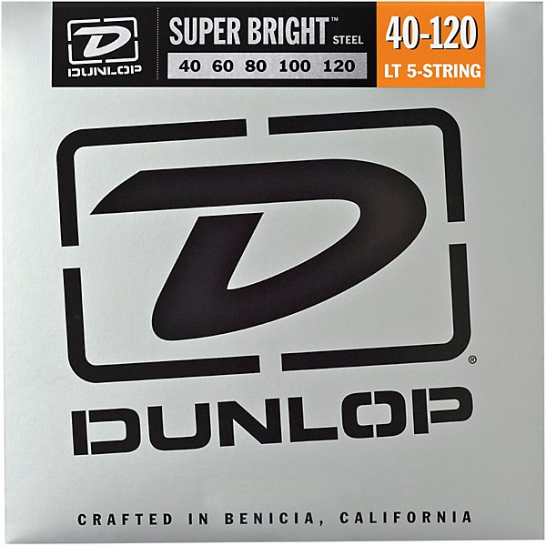 Dunlop Super Bright Steel Light 5-String Bass Guitar Strings (40-120) 2-Pack