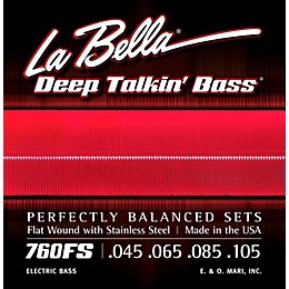 La Bella 760FS Deep Talkin' Bass Flat Wound Standard Electric Bass Strings