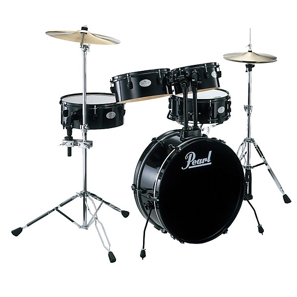 Pearl Rhythm Traveler Compact Drum Kit with Cymbals and Hardware Jet Black