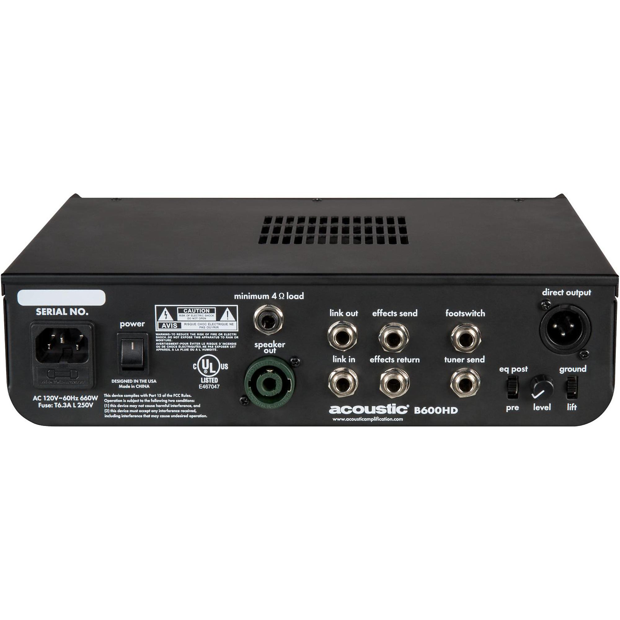 acoustic B600HD ベース用アンプヘッド Acoustic B600HD 600W Bass Amp Head | Guitar Center