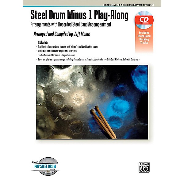 Open Box Alfred Steel Drum Minus 1 Play-Along - Book & CD Level 1