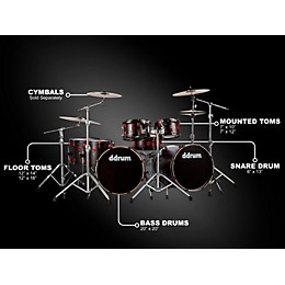 ddrum Hybrid Acoustic-Electric 7-Piece Double Bass Shell Pack