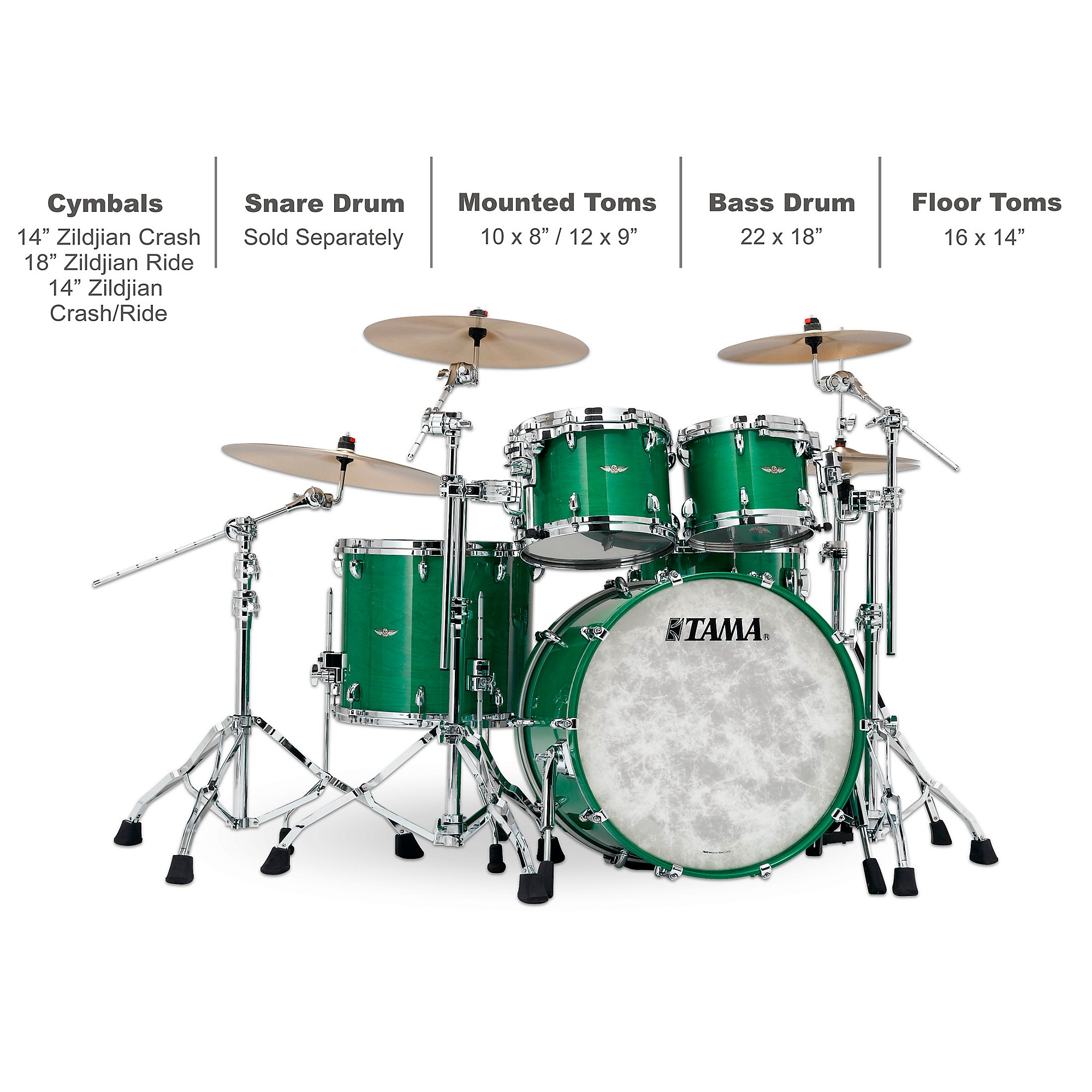 TAMA Star Walnut 4-Piece Shell Pack Mint Green Mist | Guitar Center