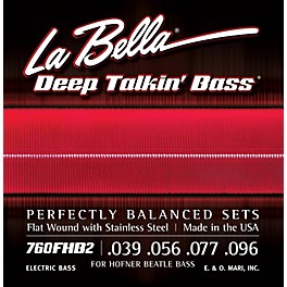 La Bella 760FHB2 Beatle Bass Flat Wound Light Electric Bass Strings