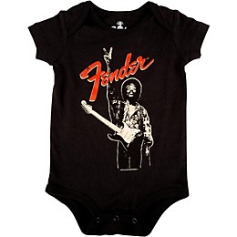 Fender Jimi Hendrix Peace Sign Onesie Black 12-18 Month