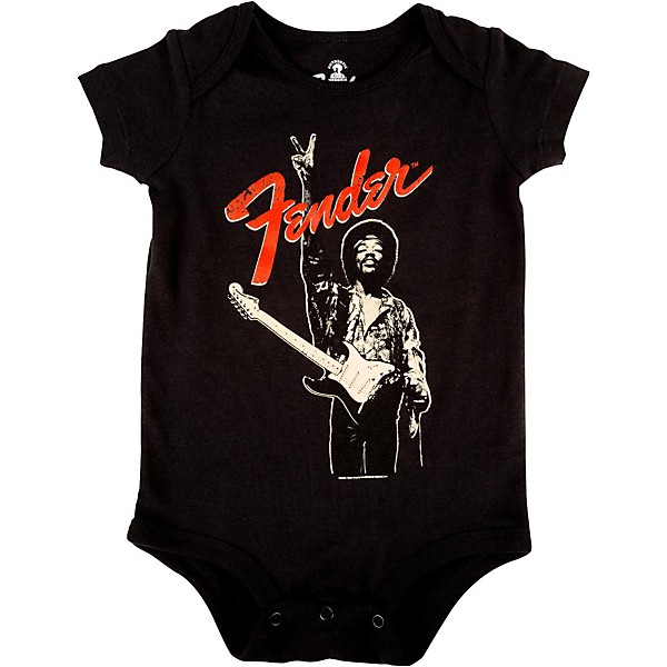 Fender Jimi Hendrix Peace Sign Onesie Black 12-18 Month