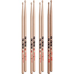 Vic Firth 3-Pair 5A Sticks with Free Pair Shogun 5A Oak Wood Tip