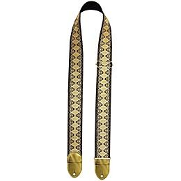 LM Products 2" Cotton Jacquard Guitar Strap with Cotton Web Backing Gold