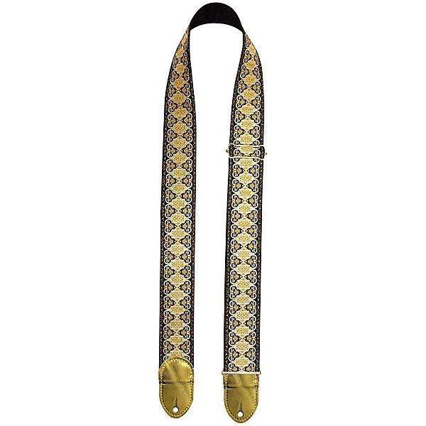 LM Products 2" Cotton Jacquard Guitar Strap with Cotton Web Backing Gold