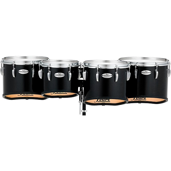 Pearl Championship Maple Marching Tenor Drums Quad Sonic Cut 10,12,13,14 Inch Midnight Black