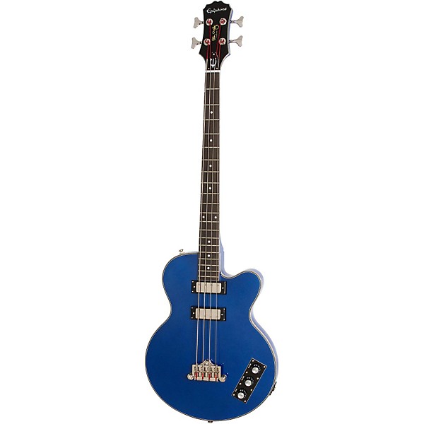 Open Box Epiphone Limited Edition Allen Woody Rumblekat Blue Royale Bass Guitar Level 1 Chicago Pearl