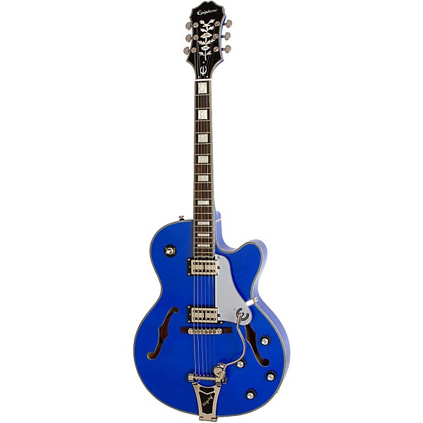 Open Box Epiphone Limited Edition Emperor Swingster Blue Royale Electric Guitar Level 2 Chicago Pearl 190839081582