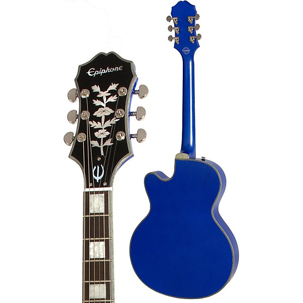 Open Box Epiphone Limited Edition Emperor Swingster Blue Royale Electric Guitar Level 2 Chicago Pearl 190839048622