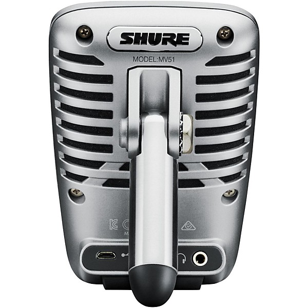 Shure MOTIV MV51 Digital Large-Diaphragm Condenser Microphone With USB and Lightning Cables Included