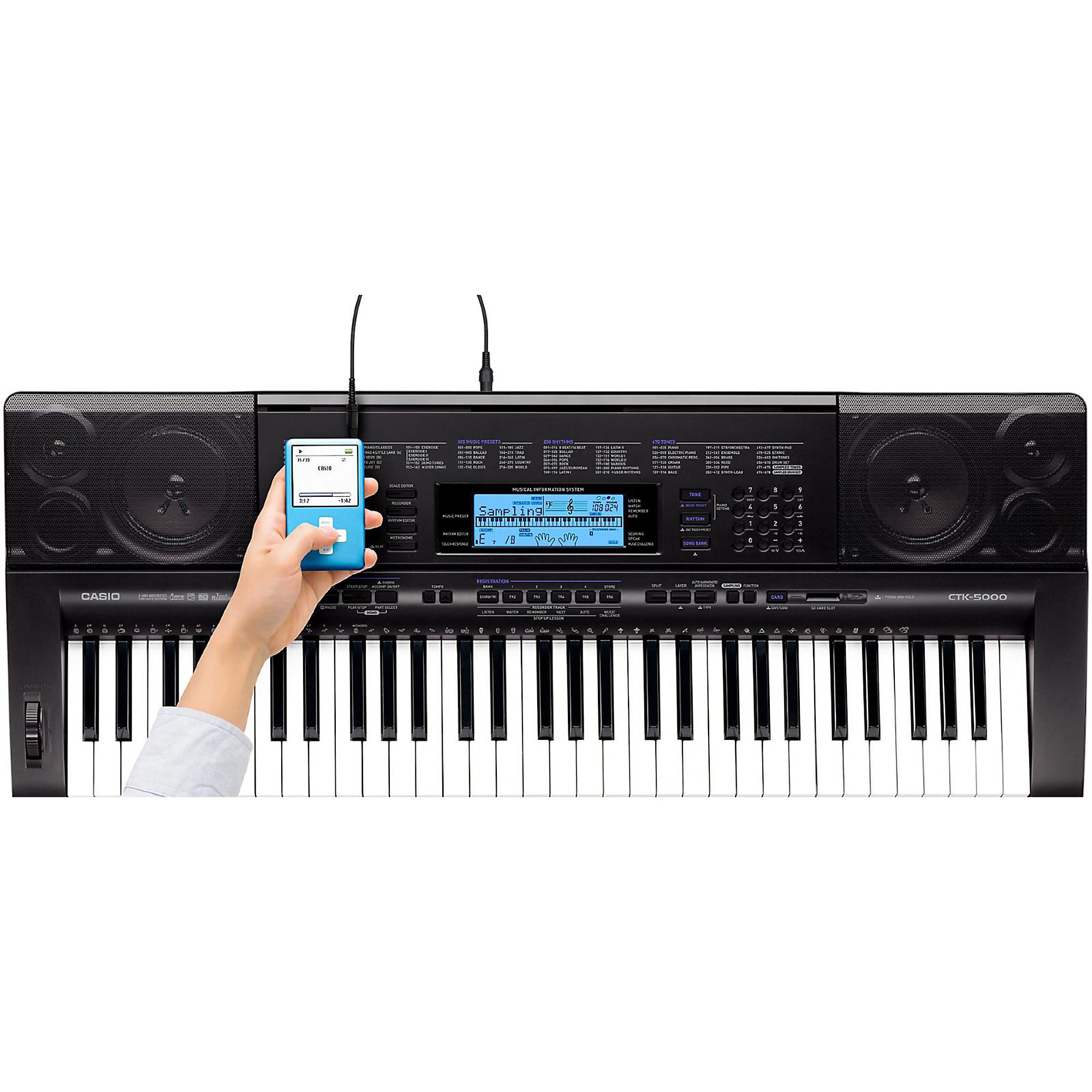 Open Box Casio CTK-5000 Portable Keyboard with AD12 Adapter