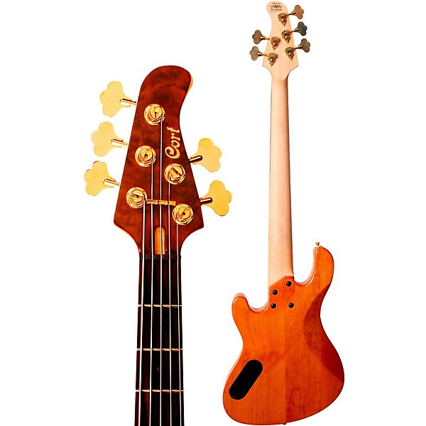 Open Box Cort Jeff Berlin Series Rithimic V Bass Guitar Level 2 Gloss Natural, Rosewood 190839483461