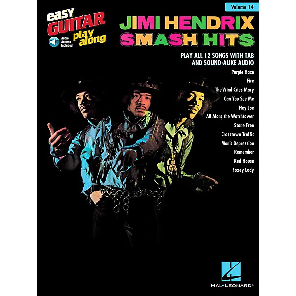 Hal Leonard Jimi Hendrix Smash Hits - Easy Guitar Play-Along Volume 14 Book/Online Audio