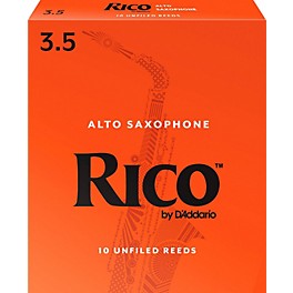 Rico Alto Saxophone Reeds, Box of 10 Strength 2.5 Rico Alto Saxophone Reeds, Box of 10 Strength 3.5