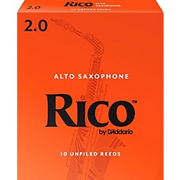 Rico Alto Saxophone Reeds, Box of 10 Strength 2.5 Rico Alto Saxophone Reeds, Box of 10 Strength 2