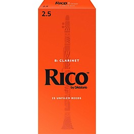 Rico Bb Clarinet Reeds, Box of 25 Strength 2.5 Rico Bb Clarinet Reeds, Box of 25 Strength 2.5