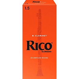 Rico Bb Clarinet Reeds, Box of 25 Strength 1.5