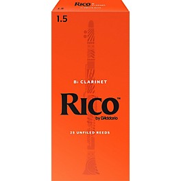 Rico Bb Clarinet Reeds, Box of 25 Strength 2.5 Rico Bb Clarinet Reeds, Box of 25 Strength 1.5