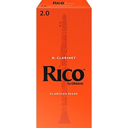 Rico Bb Clarinet Reeds, Box of 25 Strength 2.5 Rico Bb Clarinet Reeds, Box of 25 Strength 2