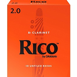 Rico Bb Clarinet Reeds, Box of 10 Strength 2 Rico Bb Clarinet Reeds, Box of 10 Strength 2