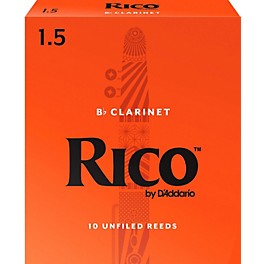 Rico Bb Clarinet Reeds, Box of 10 Strength 2 Rico Bb Clarinet Reeds, Box of 10 Strength 1.5