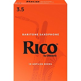 Rico Baritone Saxophone Reeds, Box of 10 Strength 3 Rico Baritone Saxophone Reeds, Box of 10 Strength 3.5