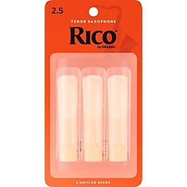 Rico Tenor Saxophone Reeds, Box of 3 Strength 2 Rico Tenor Saxophone Reeds, Box of 3 Strength 2.5