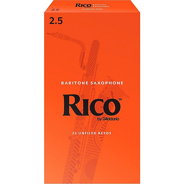Rico Baritone Saxophone Reeds, Box of 25 Strength 2.5