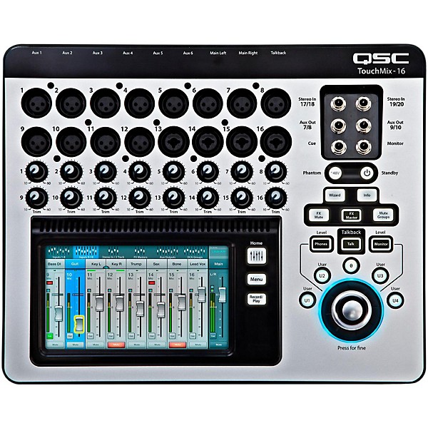 QSC TouchMix-16 Compact Digital Mixer With Rackmount Kit and Case