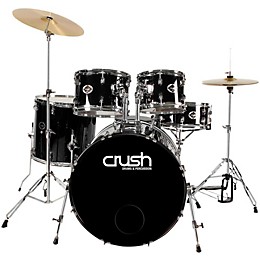 Crush Drums & Percussion Alpha 5-Piece Drum Set with Cymbals and Throne Black