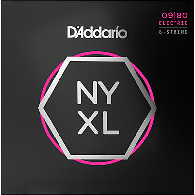 D'addario Nyxl0980 8-String Super Light Nickel Wound Electric Guitar Strings (09-80) for sale