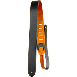 Perri's Leather Guitar Strap with Reversable Natural Suede Backing Black/Natural 2 in.