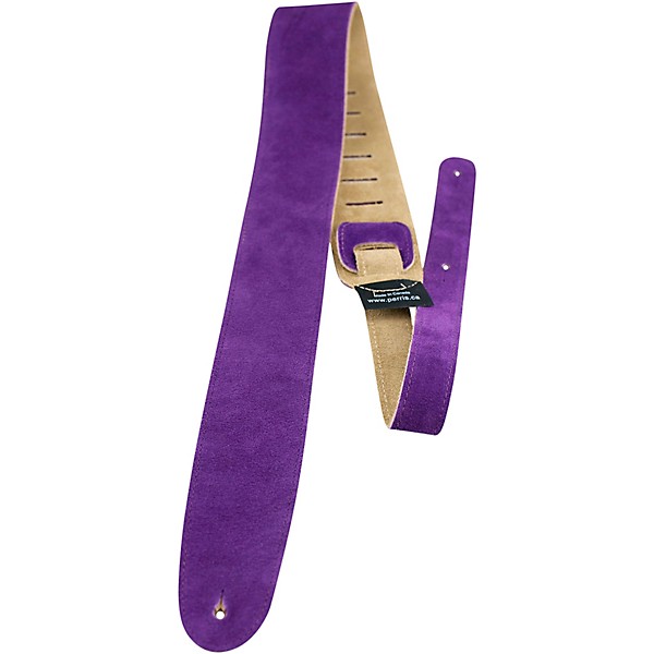 Perri's Leather Guitar Strap with Reversable Natural Suede Backing Purple 2 in.