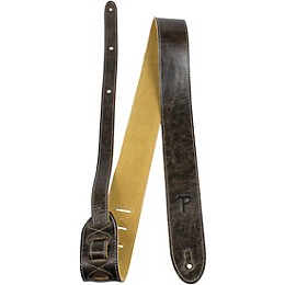 Perri's Italian Garment Leather Guitar Strap with Premium Suede Backing Vintage Brown 2" Width